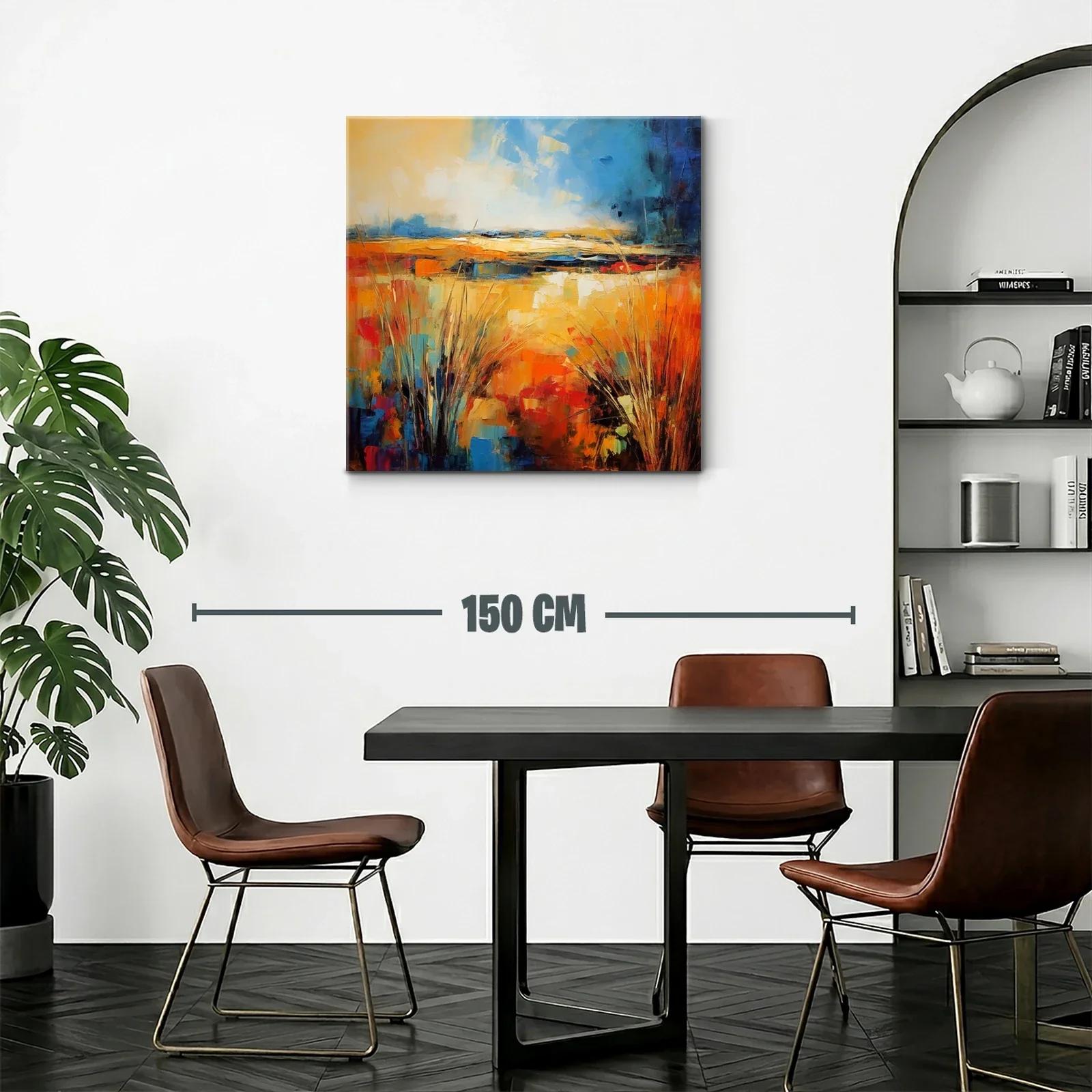 Paisaje abstracto con vibrantes tonos cálidos y fríos — miniatura 2