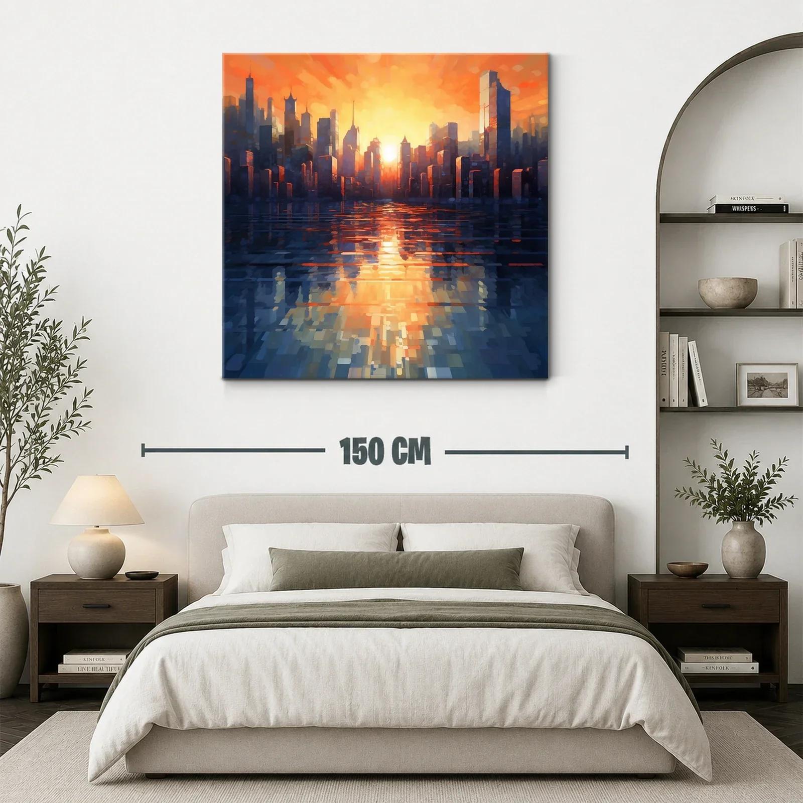 Atardecer vibrante en la silueta de la ciudad moderna — miniatura 3