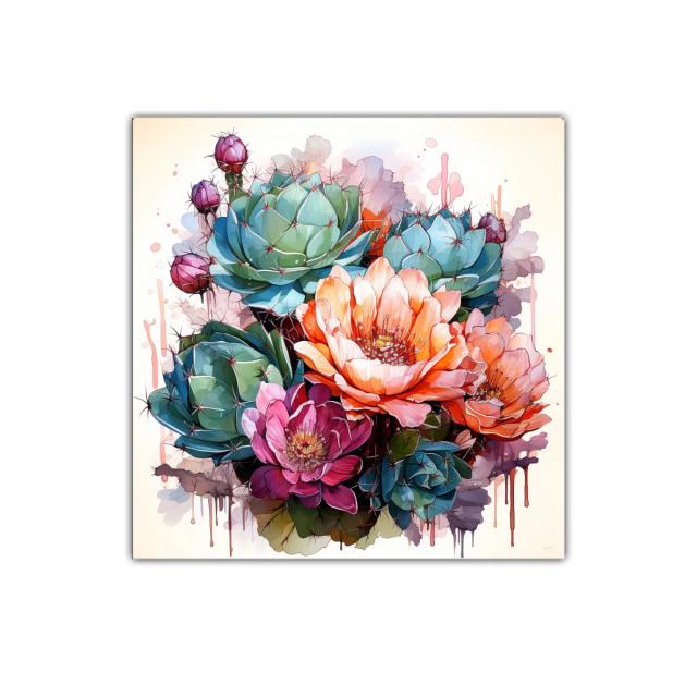 Cuadro floral con colores vibrantes y detalles delicados