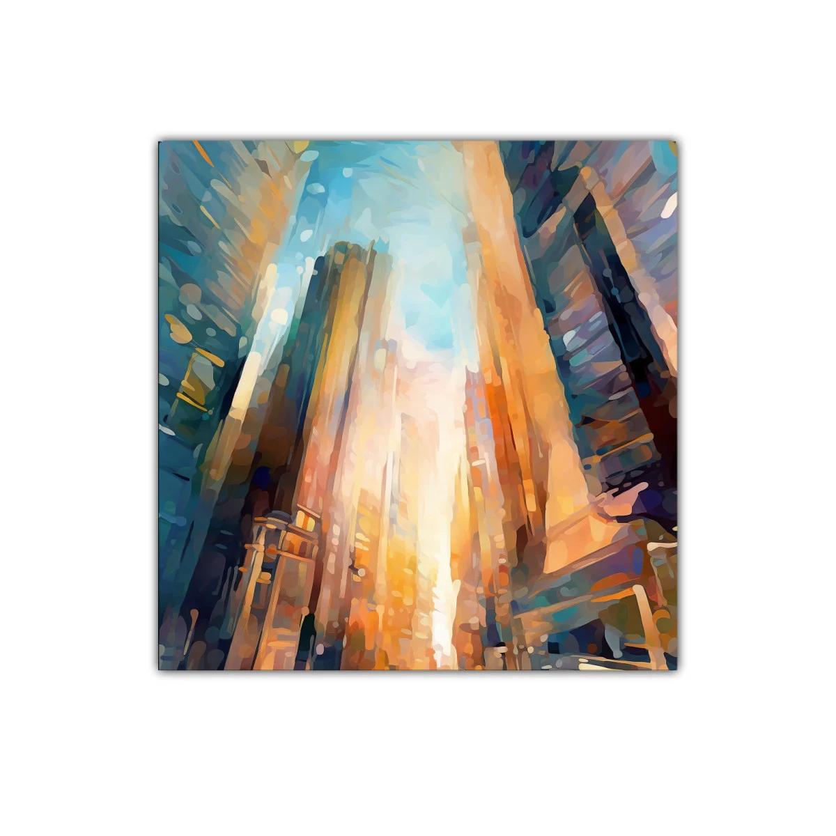 Paisaje urbano vibrante con luz y color cálido — imagen principal