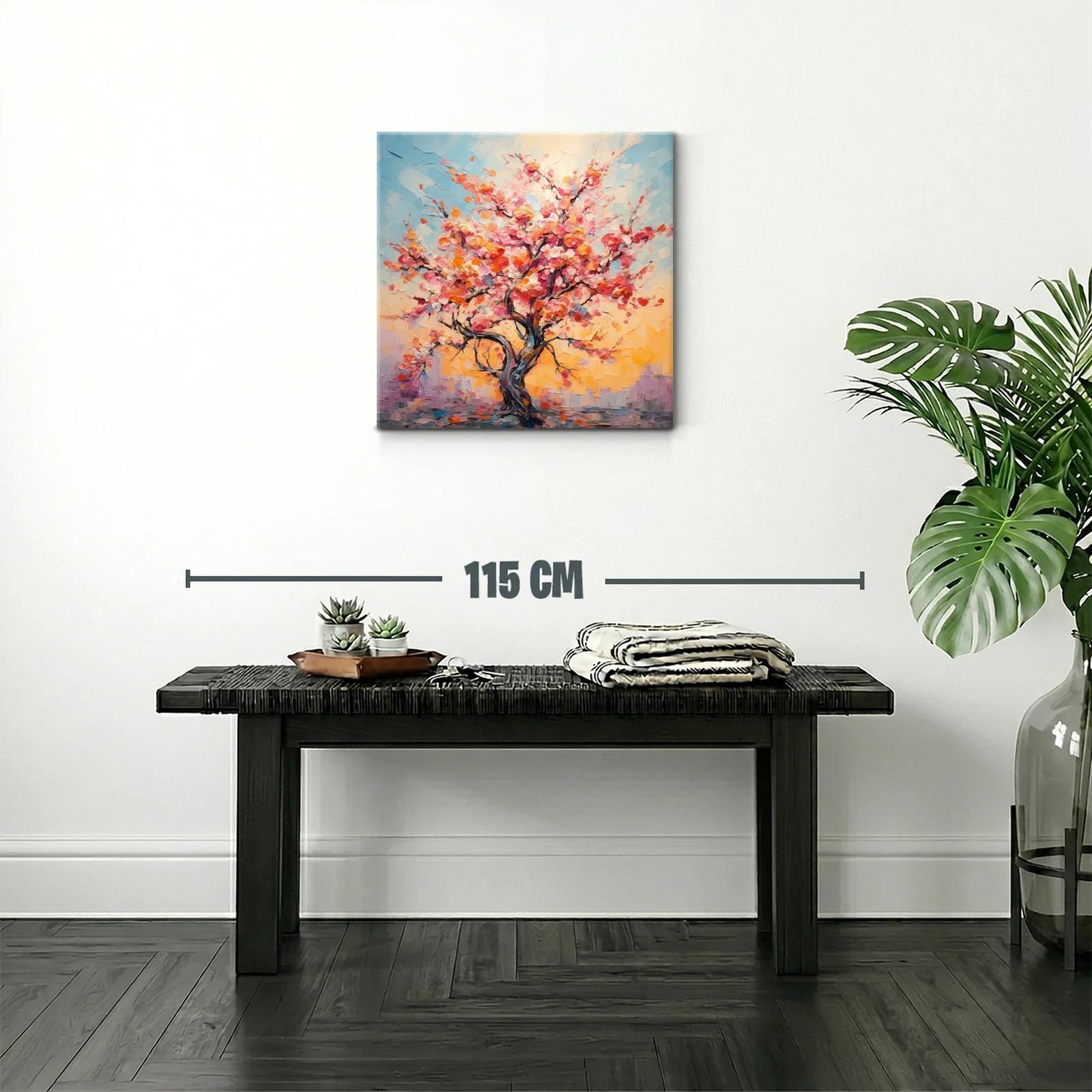 Árbol en flor con vibrantes tonos rosas y naranjas — miniatura 2