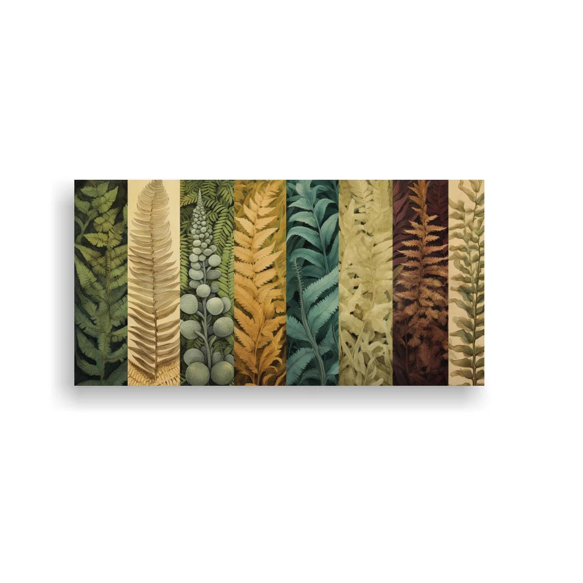 Cuadro hojas tropicales en franjas verticales — imagen principal