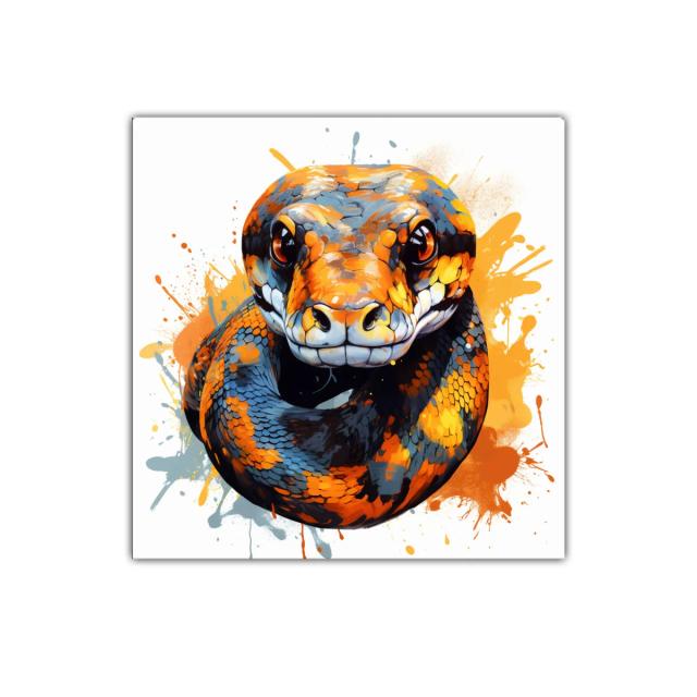 Impactante cuadro de serpiente en colores vibrantes