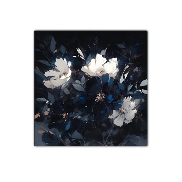 Blancas flores entre sombras en composición elegante