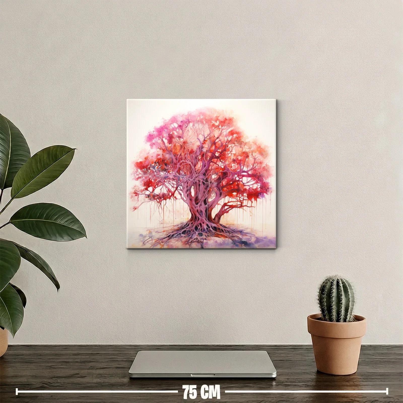 Árbol vibrante en tonos rojos y púrpuras llenos de vida — miniatura 2