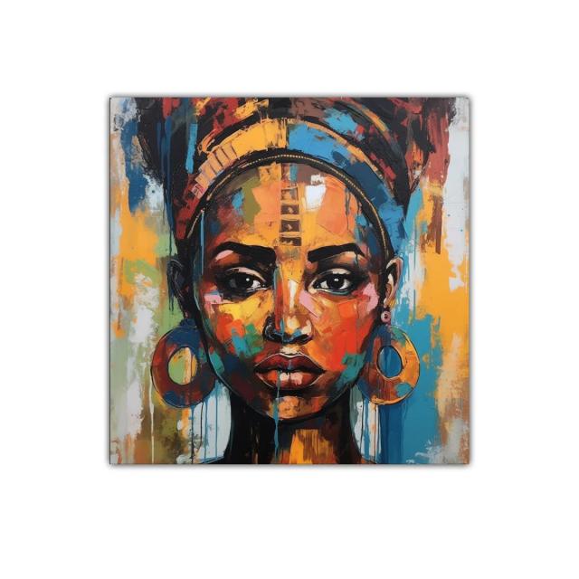 Retrato vibrante de mujer con estilo africano