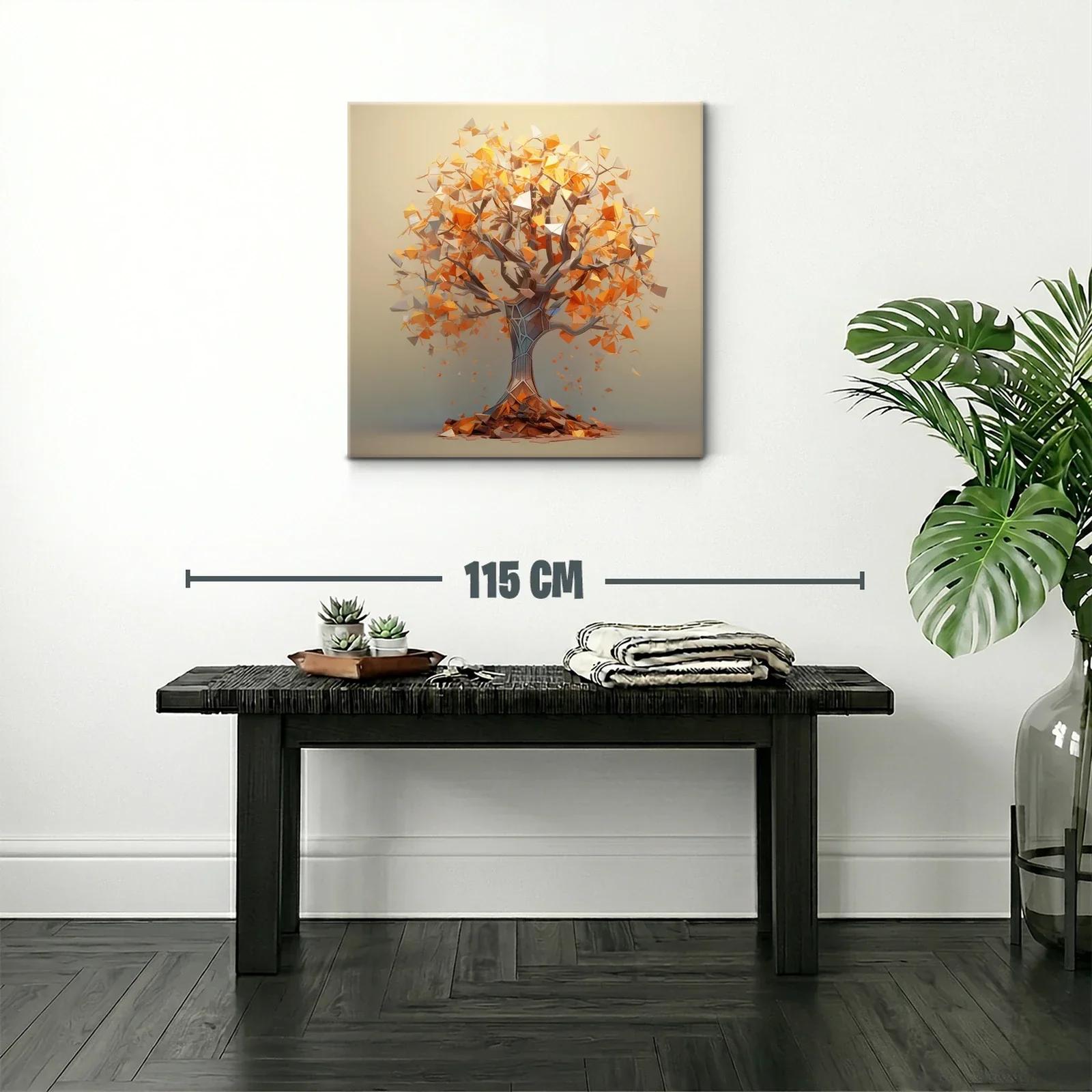 Árbol abstracto en tonos cálidos y dorados — miniatura 2