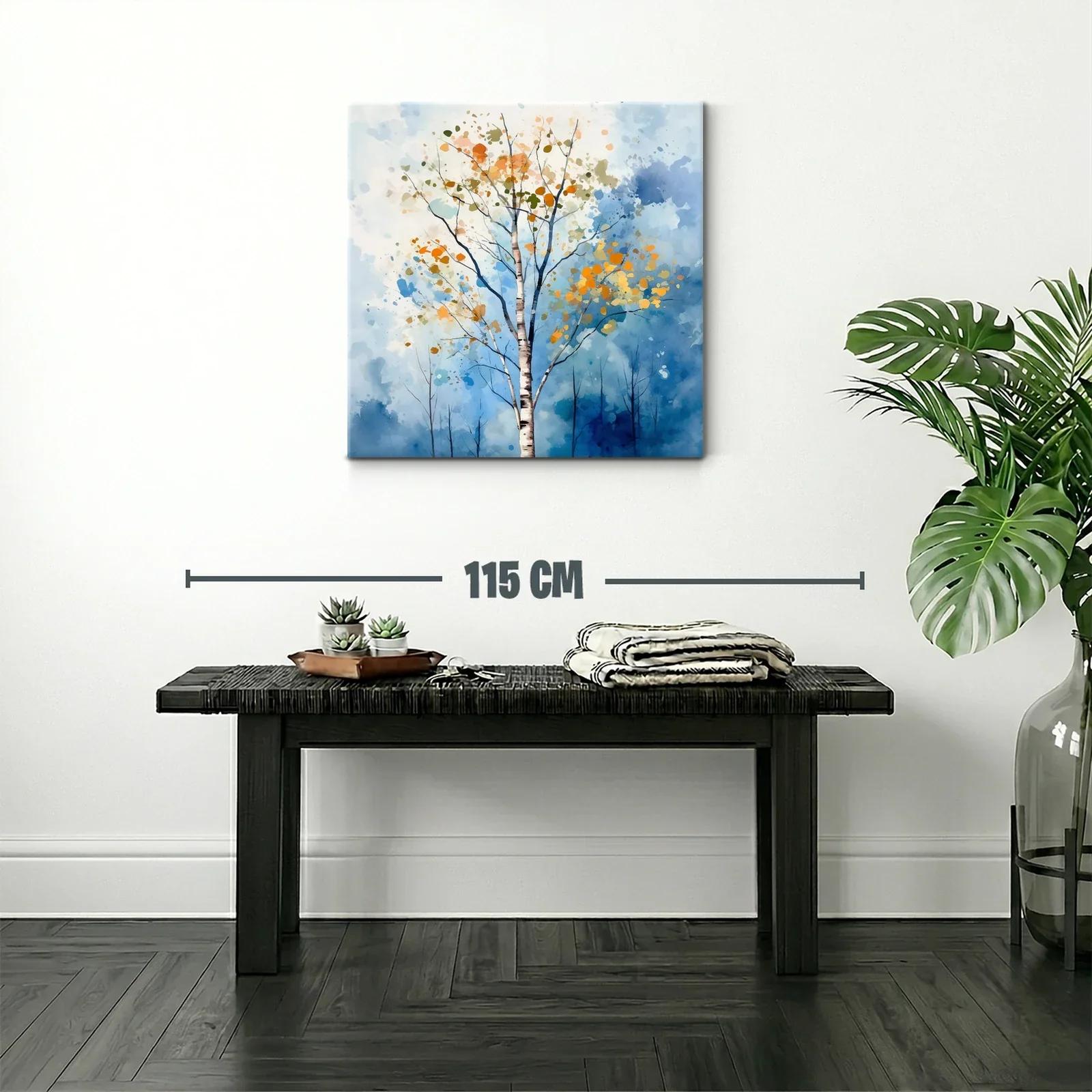 Árbol otoñal entre cielos azules y tonos cálidos — miniatura 2