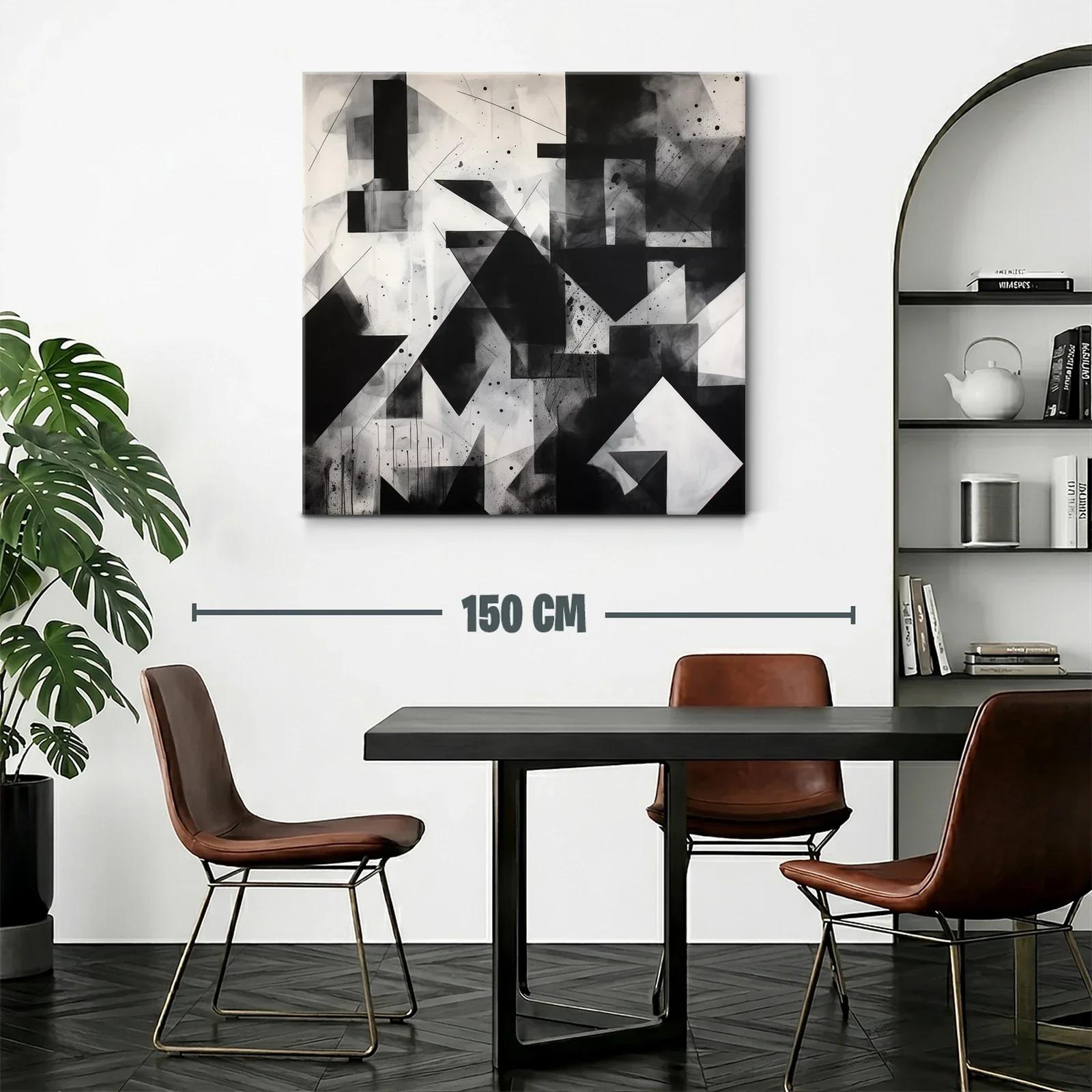 Composición abstracta en blanco y negro geométrica y moderna — miniatura 2
