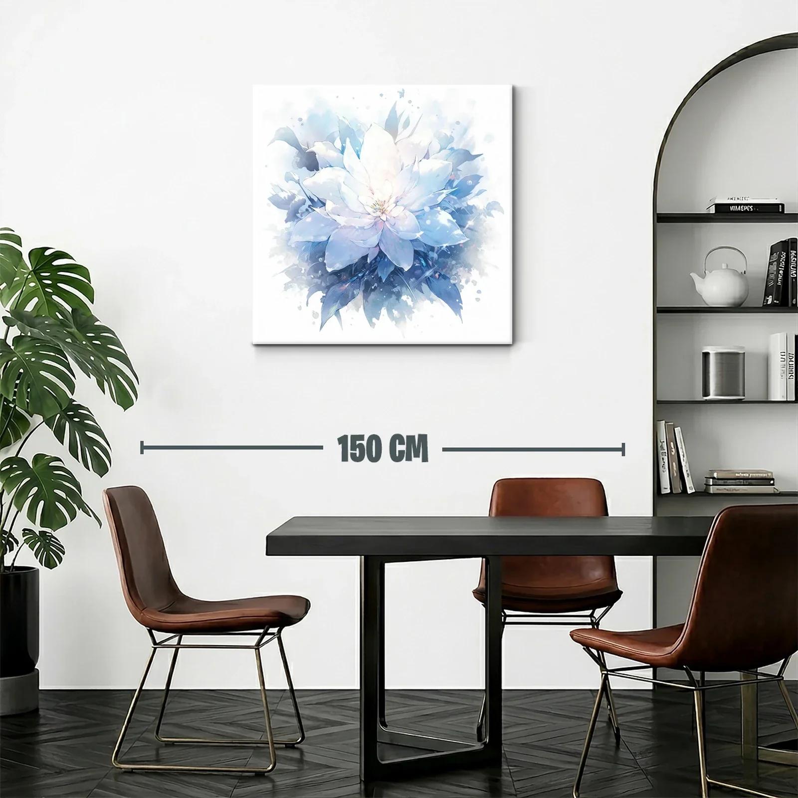 Flor blanca luminosa con tonos azules y ambiente etéreo — miniatura 2