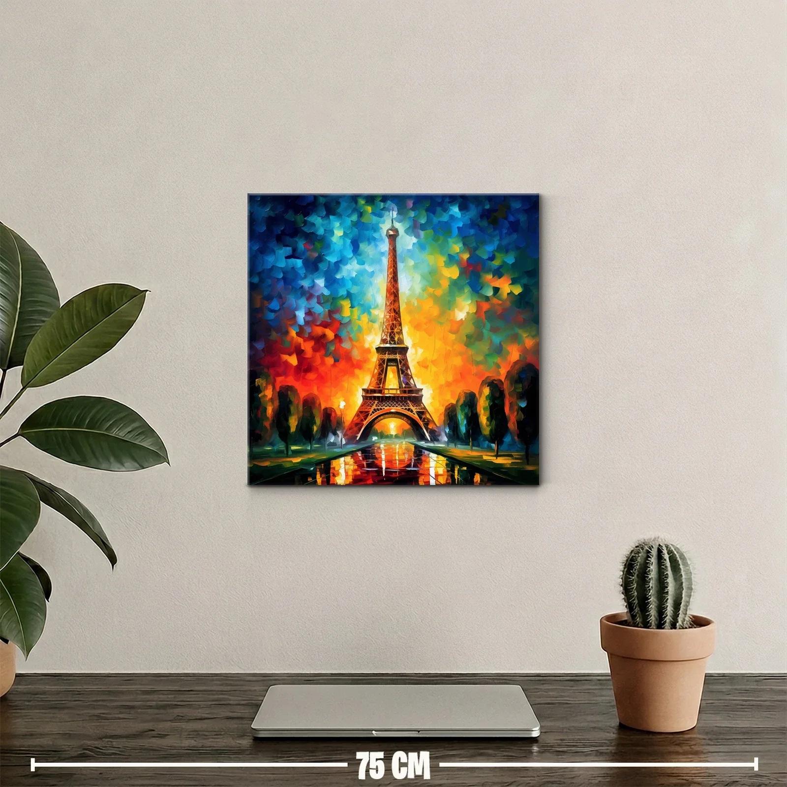Eiffel en atardecer vibrante con reflejos llamativos — miniatura 2
