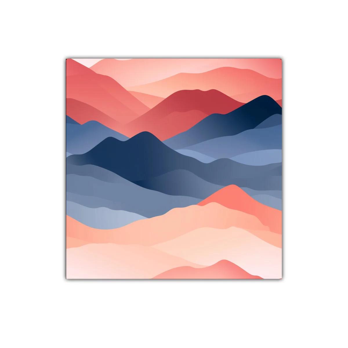 Paisaje abstracto de montañas en tonos cálidos y azules — imagen principal