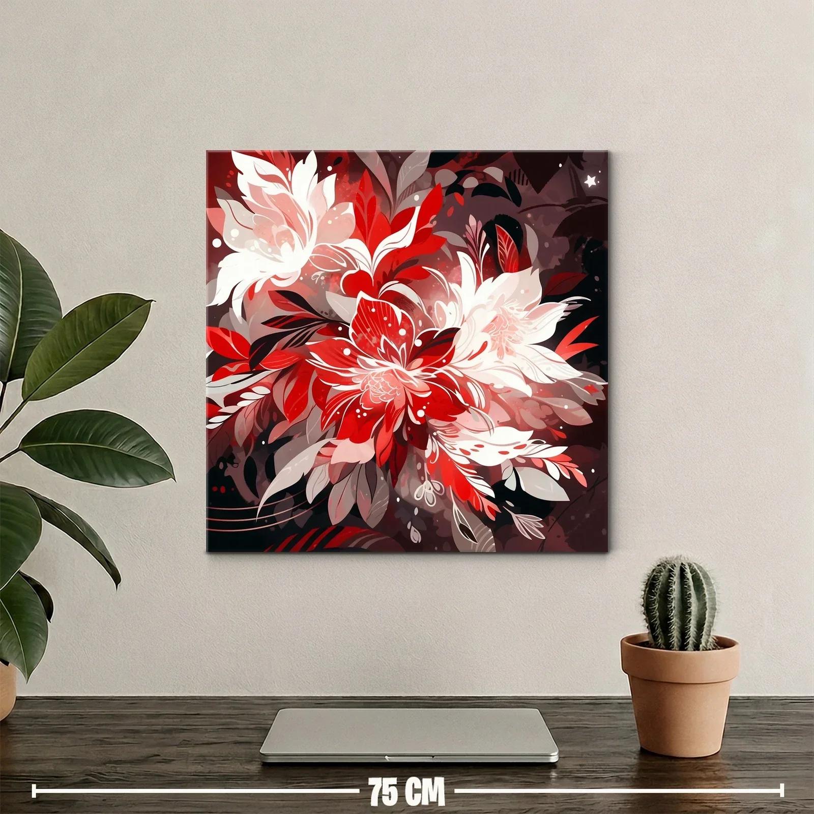 Arte floral en tonos rojos intensos y neutrales cálidos — miniatura 2