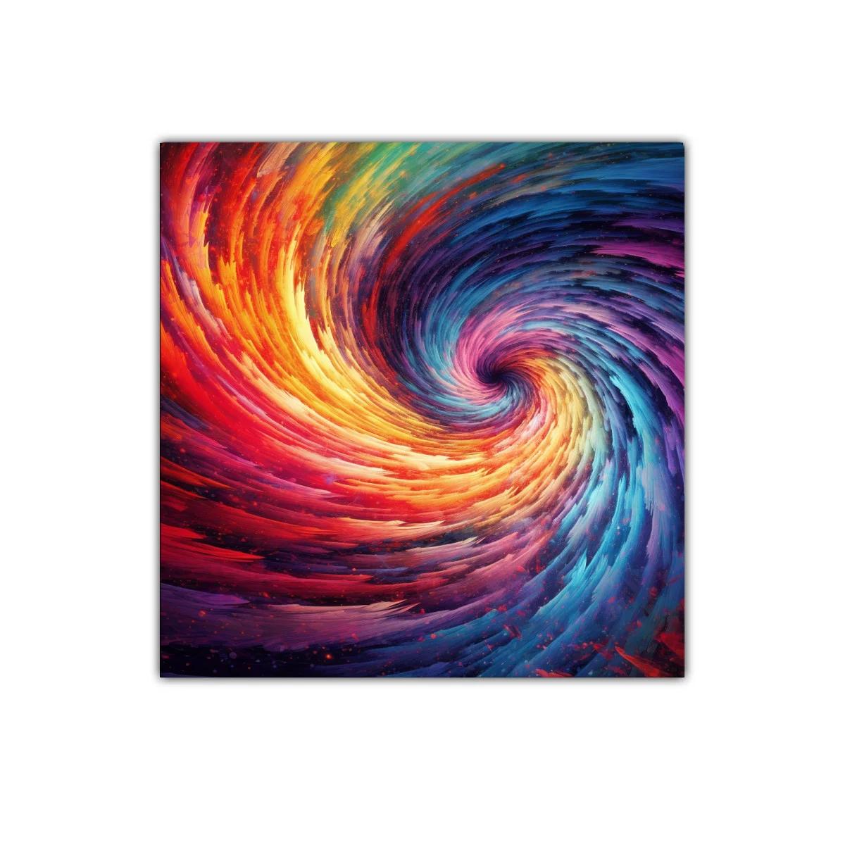 Cuadro espiral vibrante con colores intensos y movimiento dinámico — imagen principal