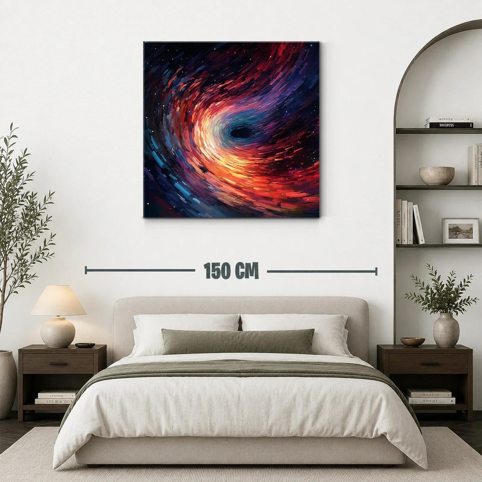 Cuadro abstracto de espiral cósmica en tonos vibrantes — miniatura 3