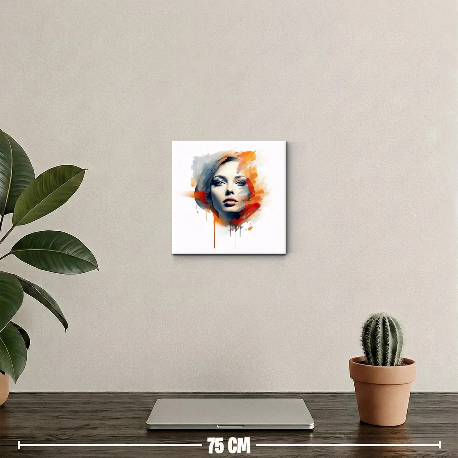 Retrato femenino expresivo con toques vibrantes de color — miniatura 2