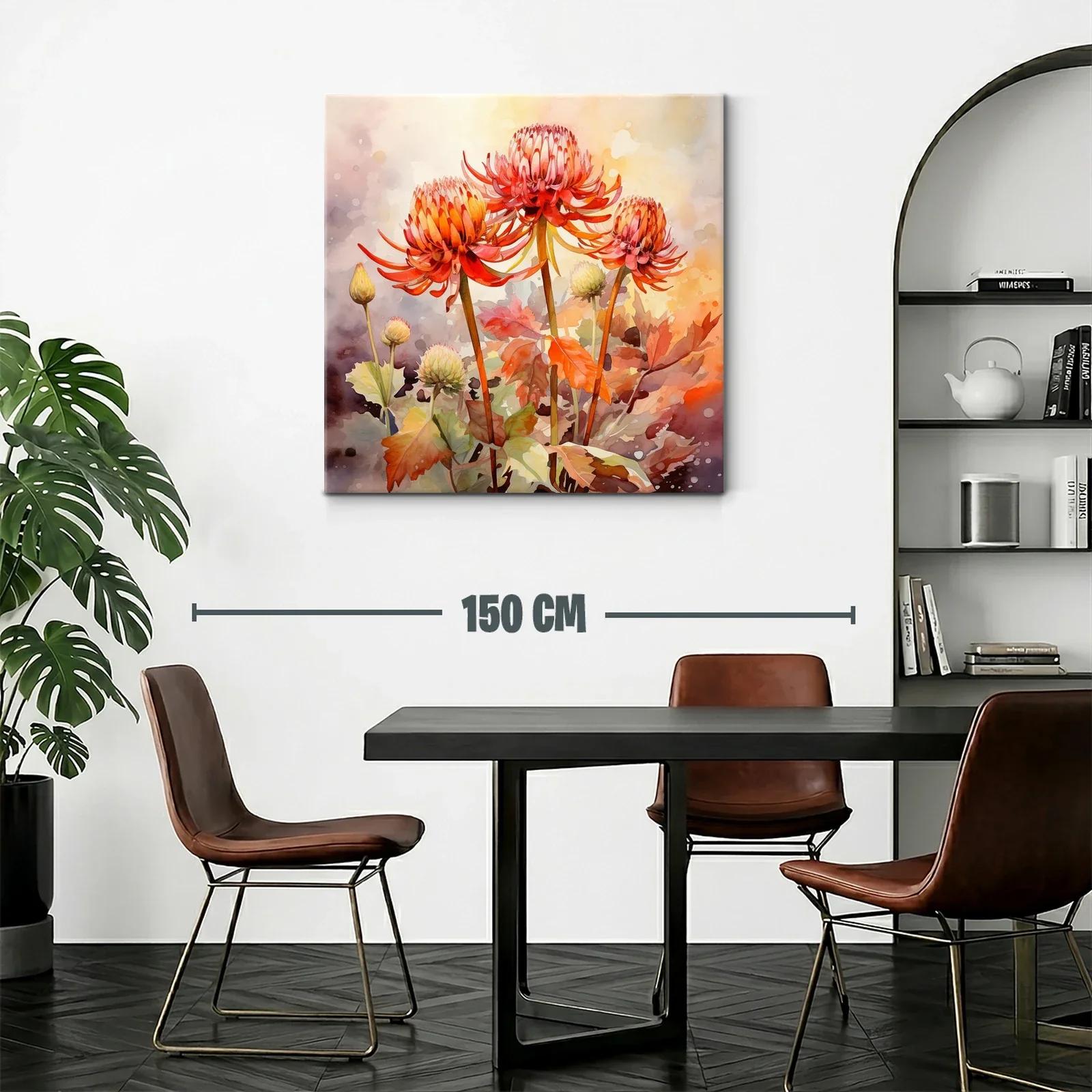 Cuadro floral con tonos cálidos y detalle delicado — miniatura 2