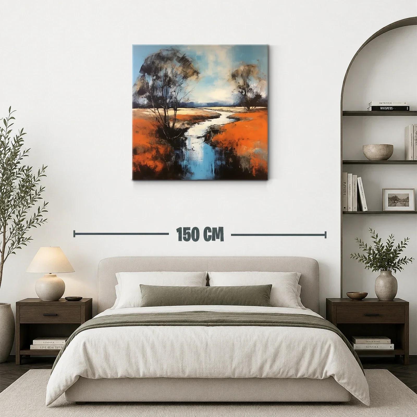 Paisaje sereno con río y árboles al atardecer — miniatura 3