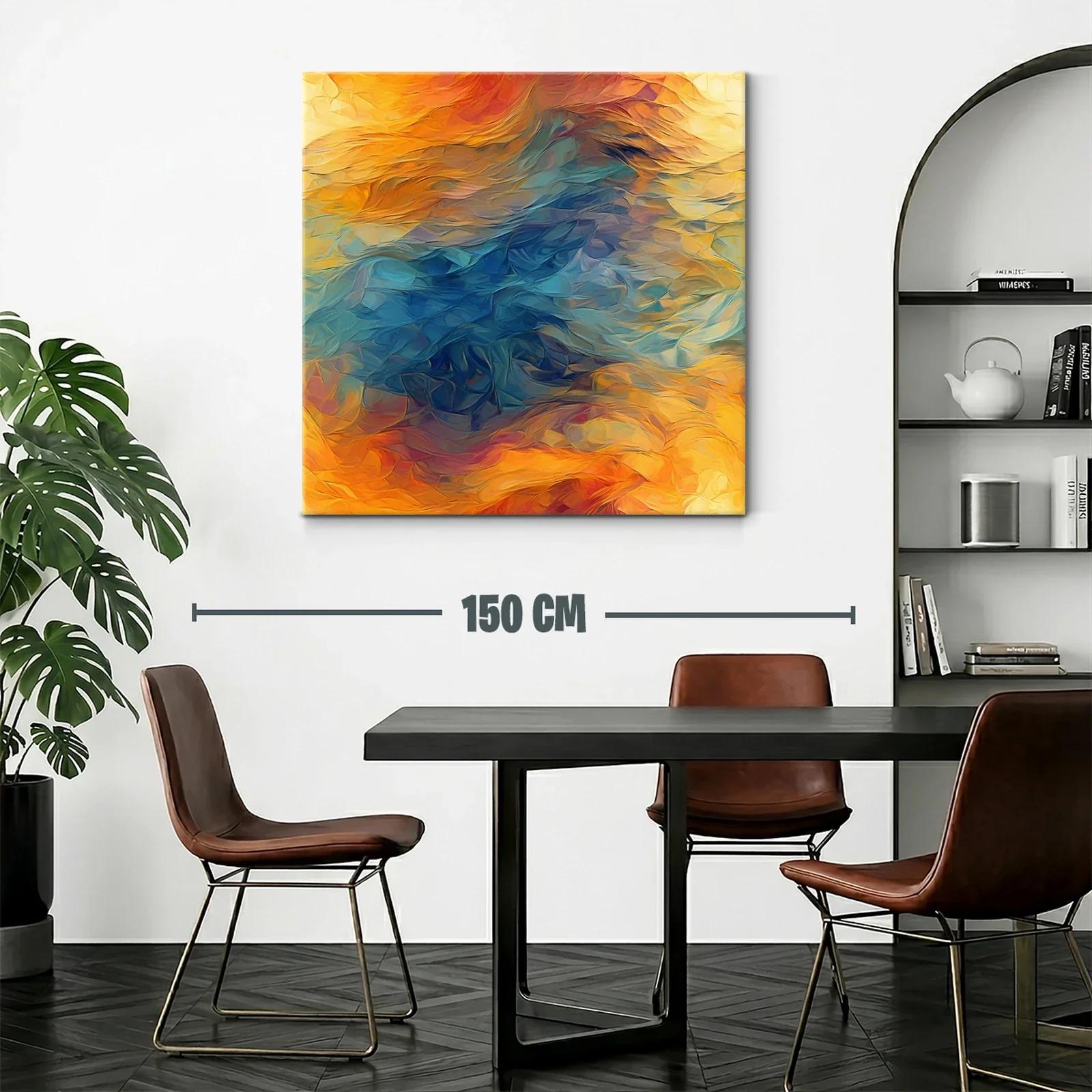 Composición abstracta con tonos cálidos y fríos vibrantes — miniatura 2