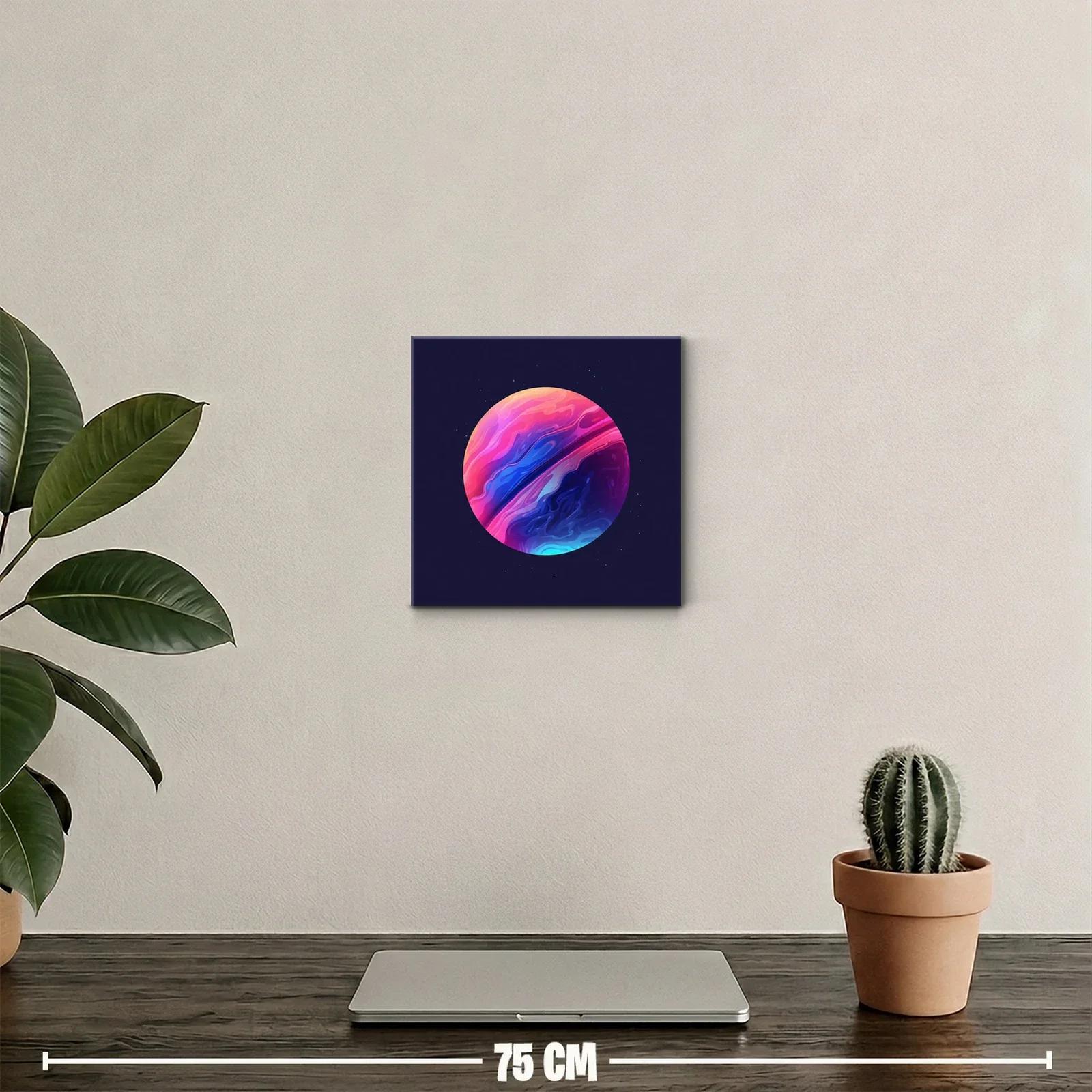 Planeta colorido con tonos vibrantes y diseño abstracto — miniatura 2