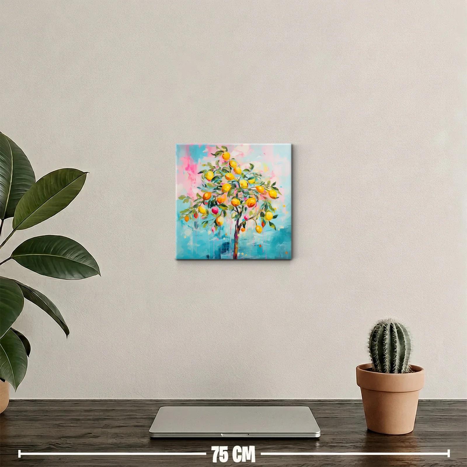 Cuadro decorativo árbol de limones vibrante y colorido — miniatura 2