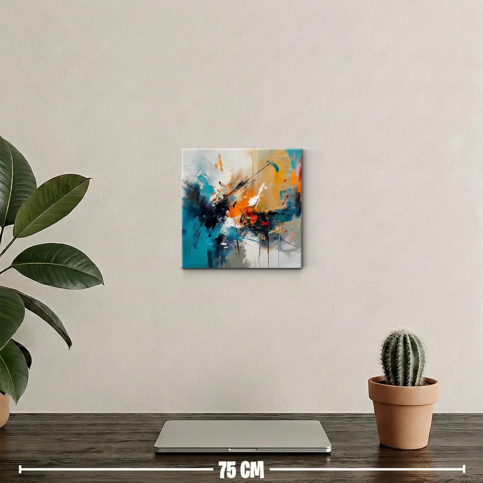 Cuadro abstracto vibrante con explosión de color y energía — miniatura 2