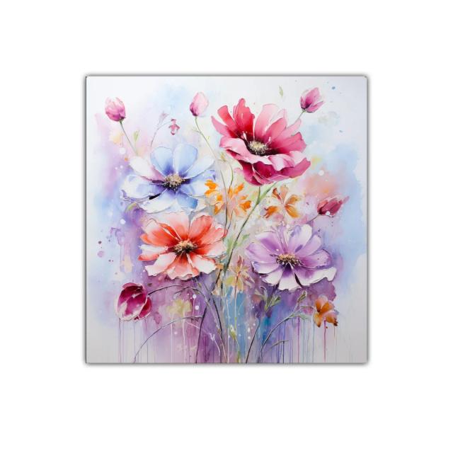 Cuadro floral con vibrantes colores y toque delicado