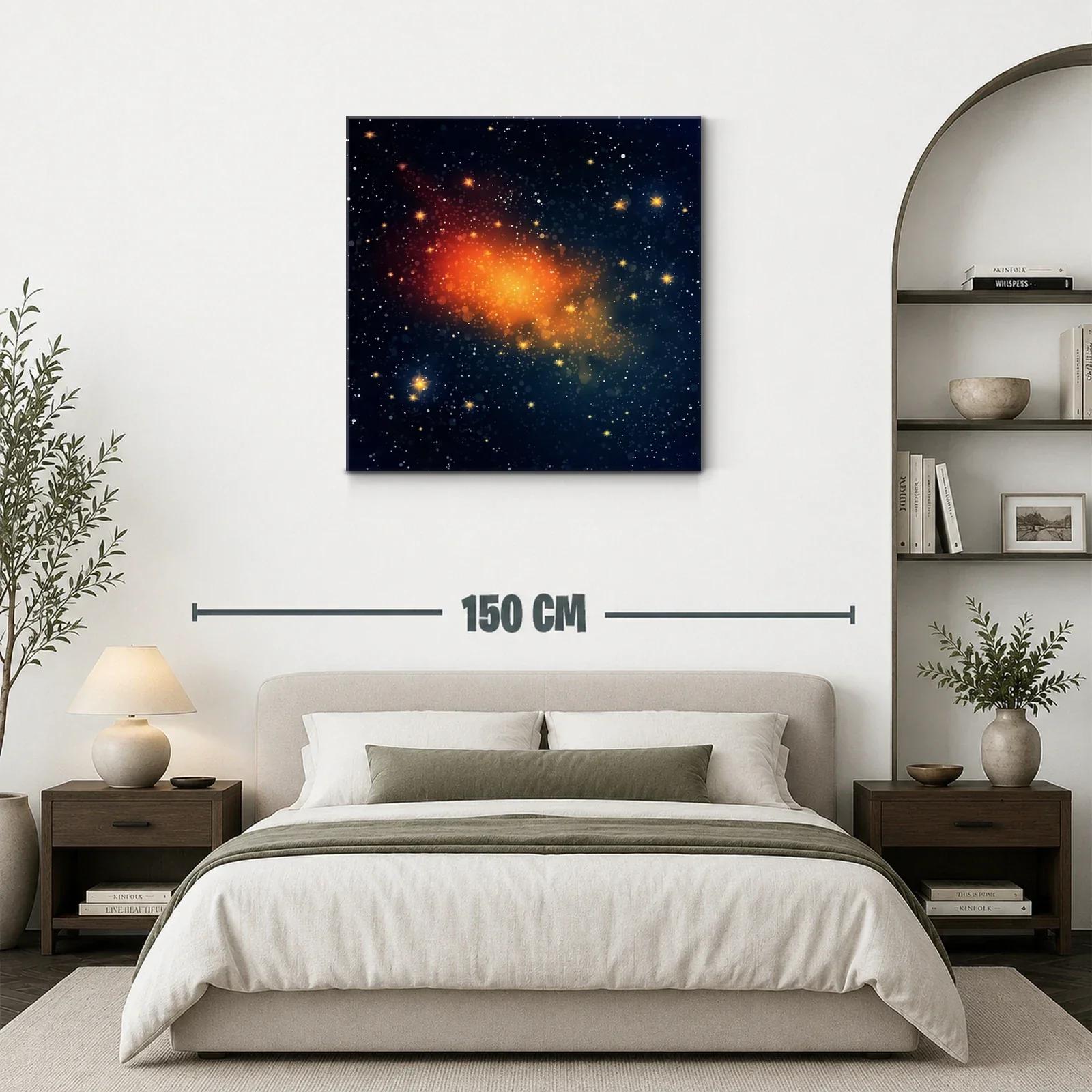 Cuadro abstracto con efecto estelar y tonos cálidos — miniatura 3