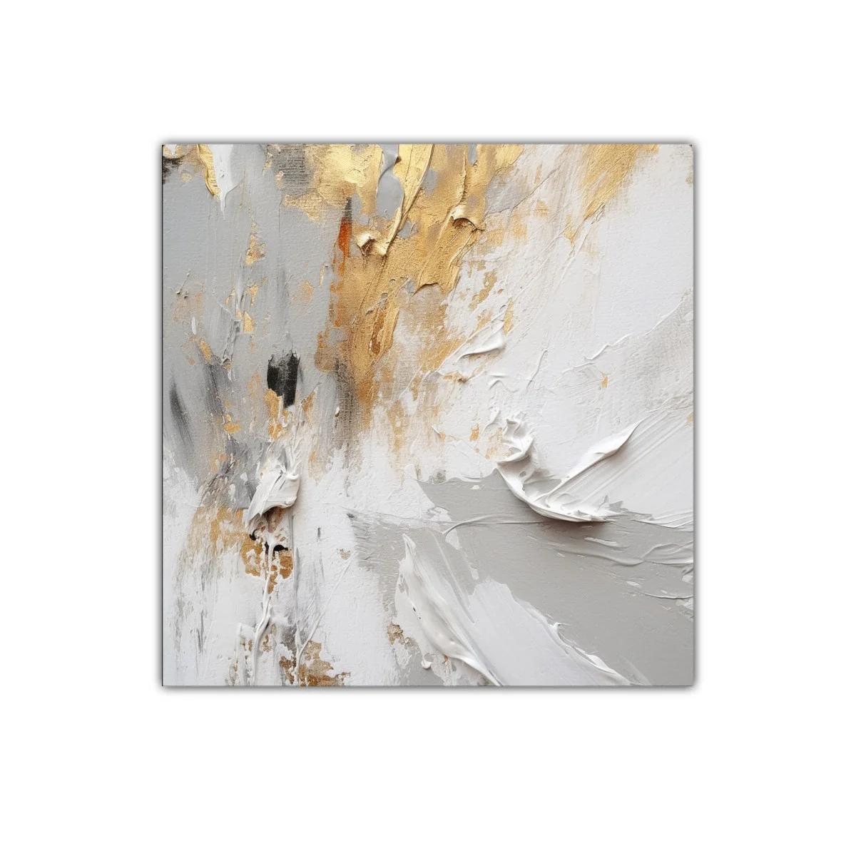Cuadro decorativo abstracto tonos dorados y grises — imagen principal