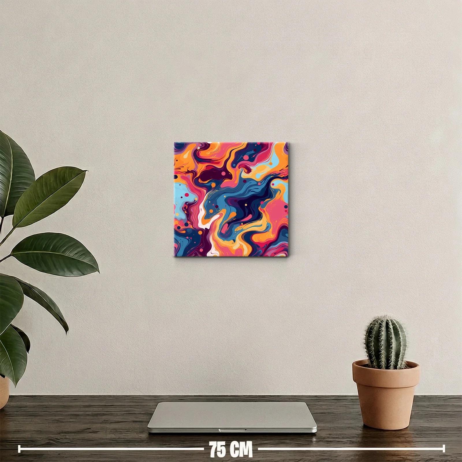 Cuadro abstracto con dinamismo y colores vibrantes — miniatura 2