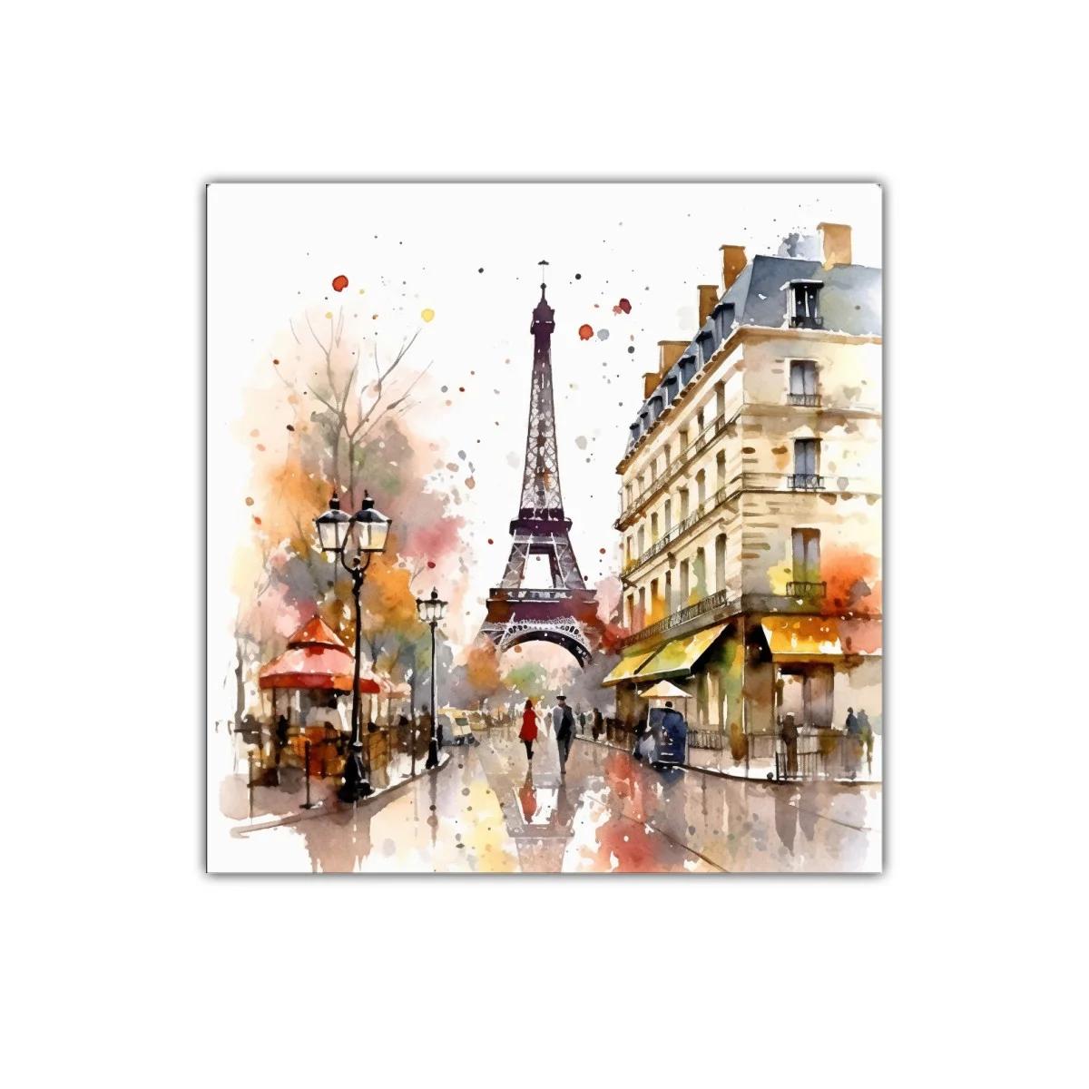Paisaje parisino con Torre Eiffel y ambiente otoñal
