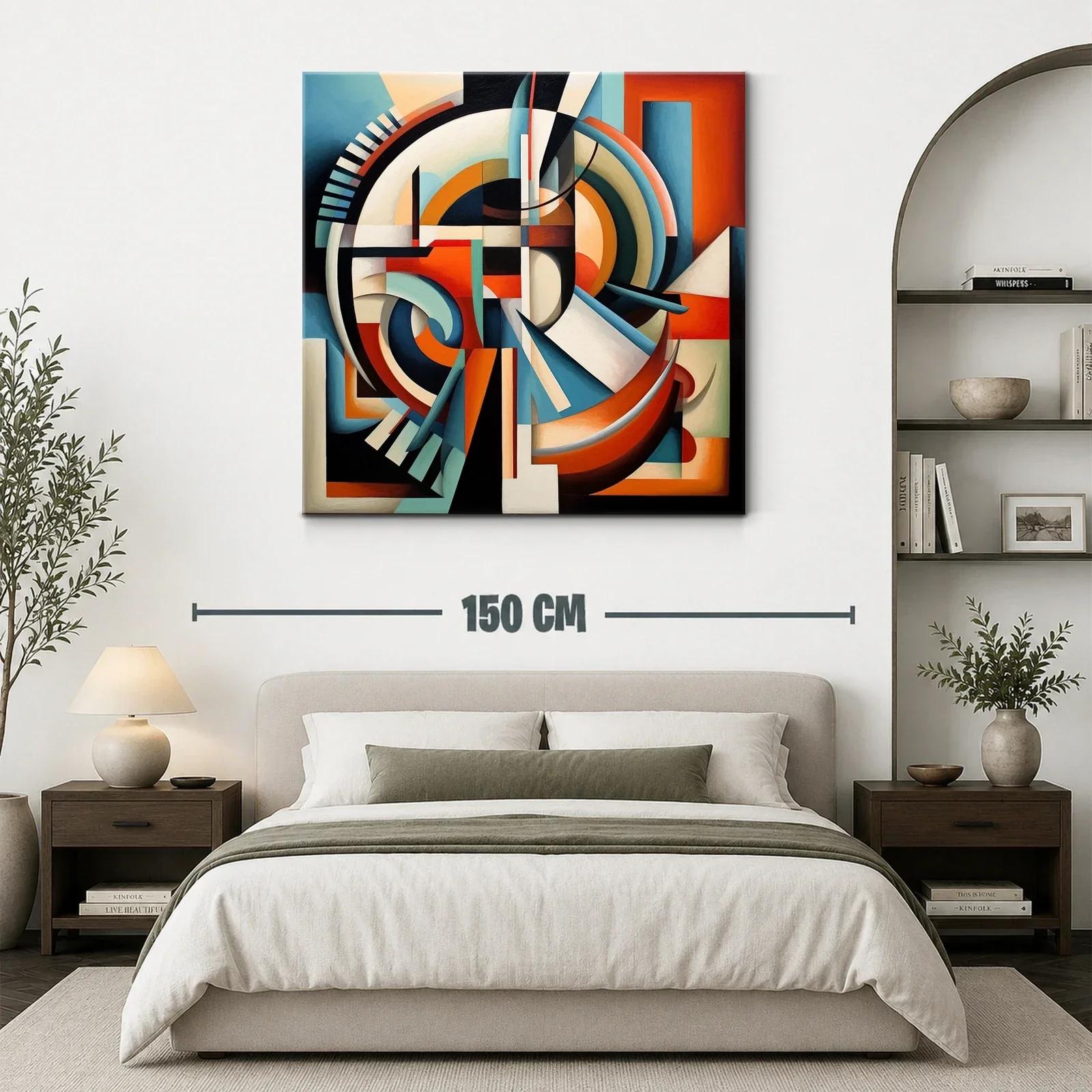 Composición abstracta con formas geométricas en tonos cálidos — miniatura 3