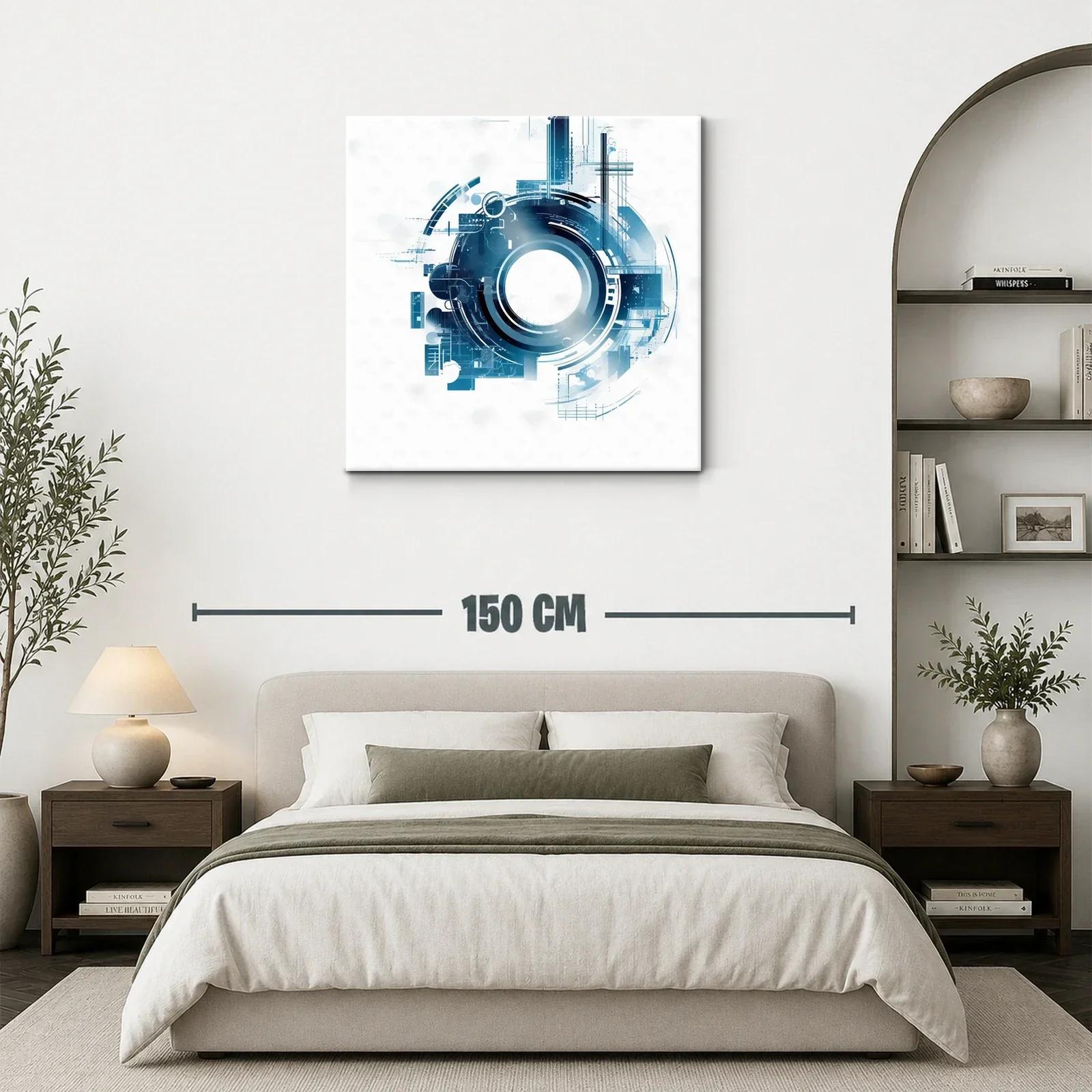 Composición abstracta circular en tonos azules y blanco — miniatura 3