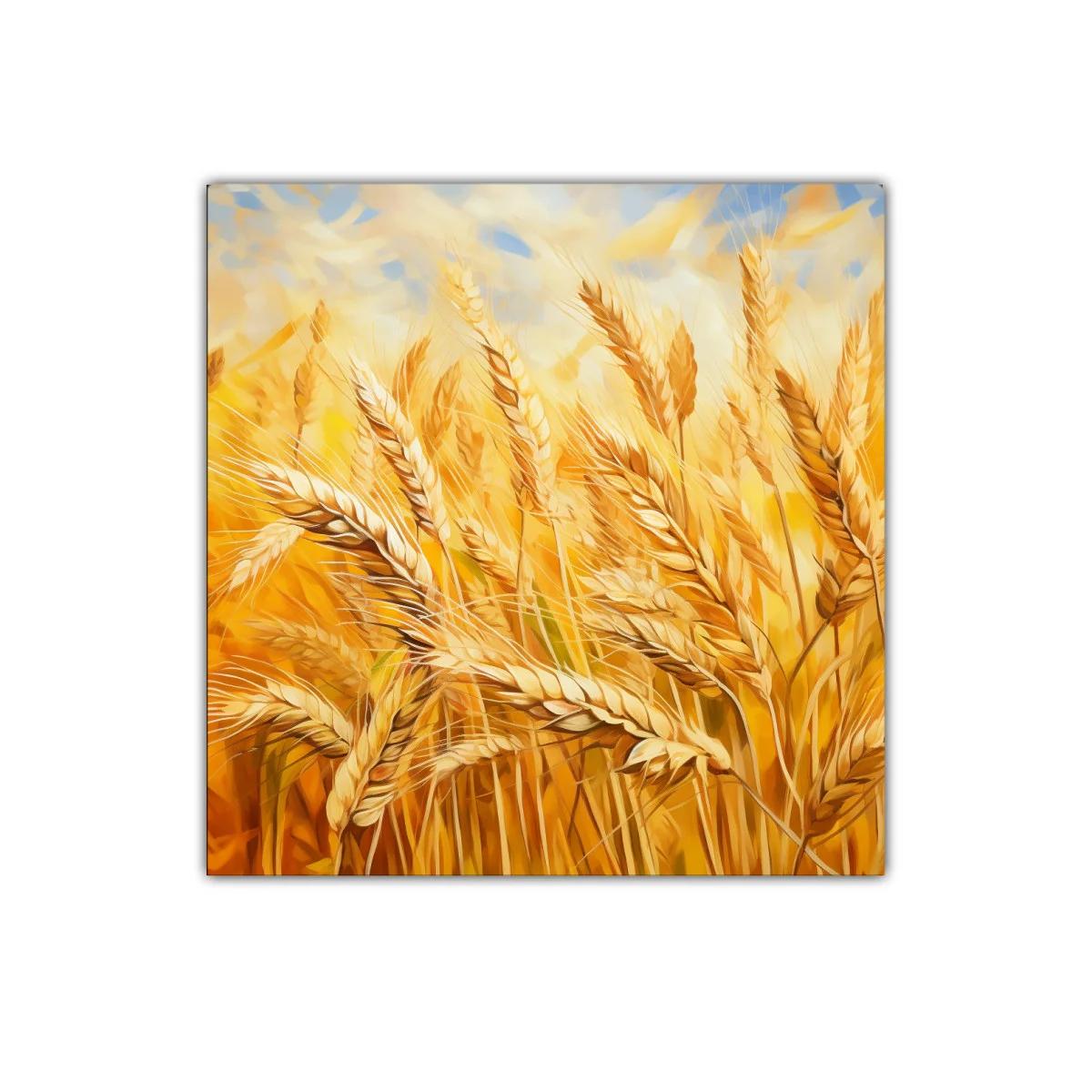 Cuadro decorativo con espigas doradas y cielo azul — imagen principal