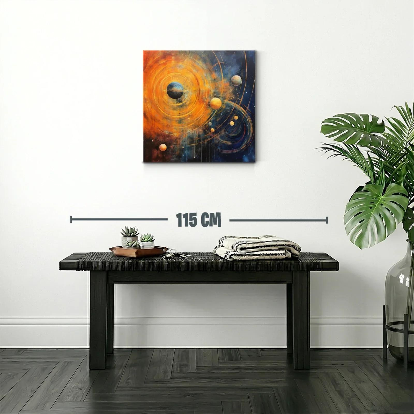 Explosión cósmica de planetas en vibrantes tonos cálidos — miniatura 2