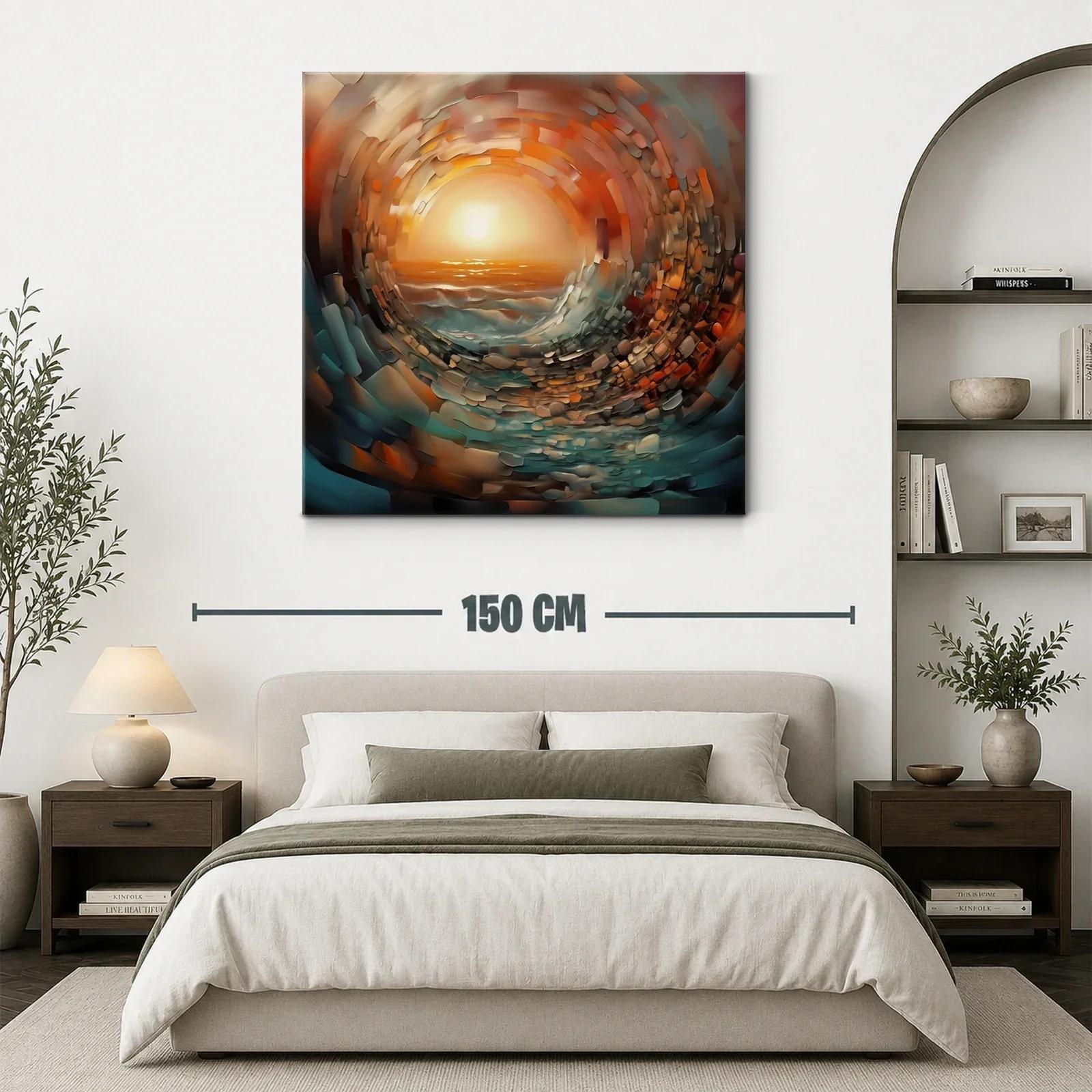 Atardecer abstracto con vibrantes tonos cálidos y fríos — miniatura 3
