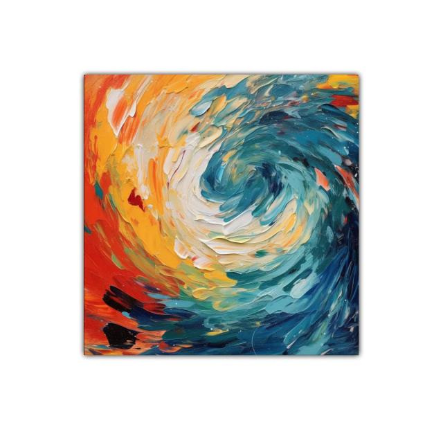 Cuadro decorativo con espiral de colores vibrantes y dinámicos