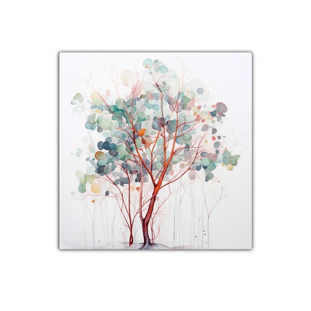 Árbol abstracto de tonos suaves y ramas delicadas