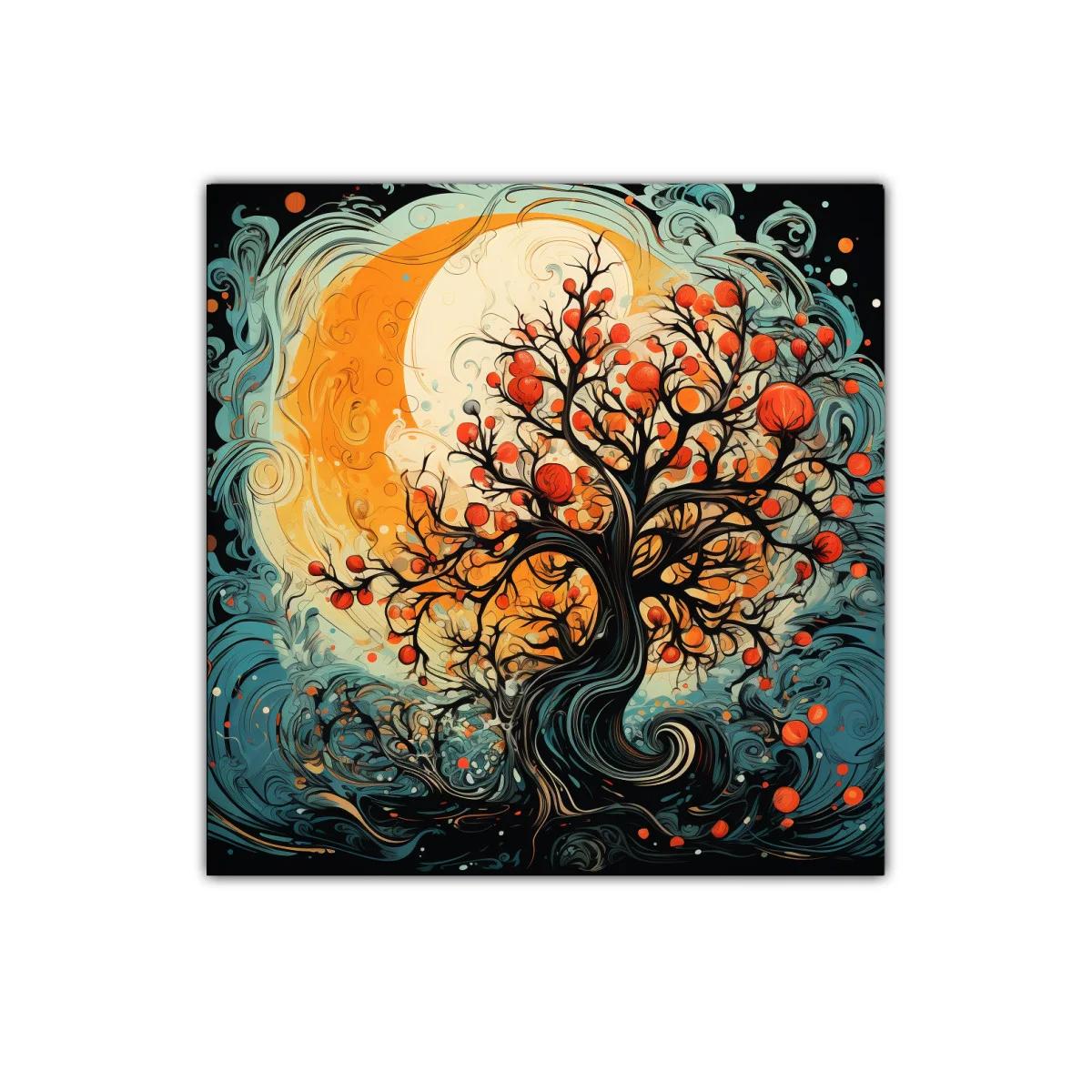 Árbol de vida con tonos cálidos y destellos vibrantes — imagen principal