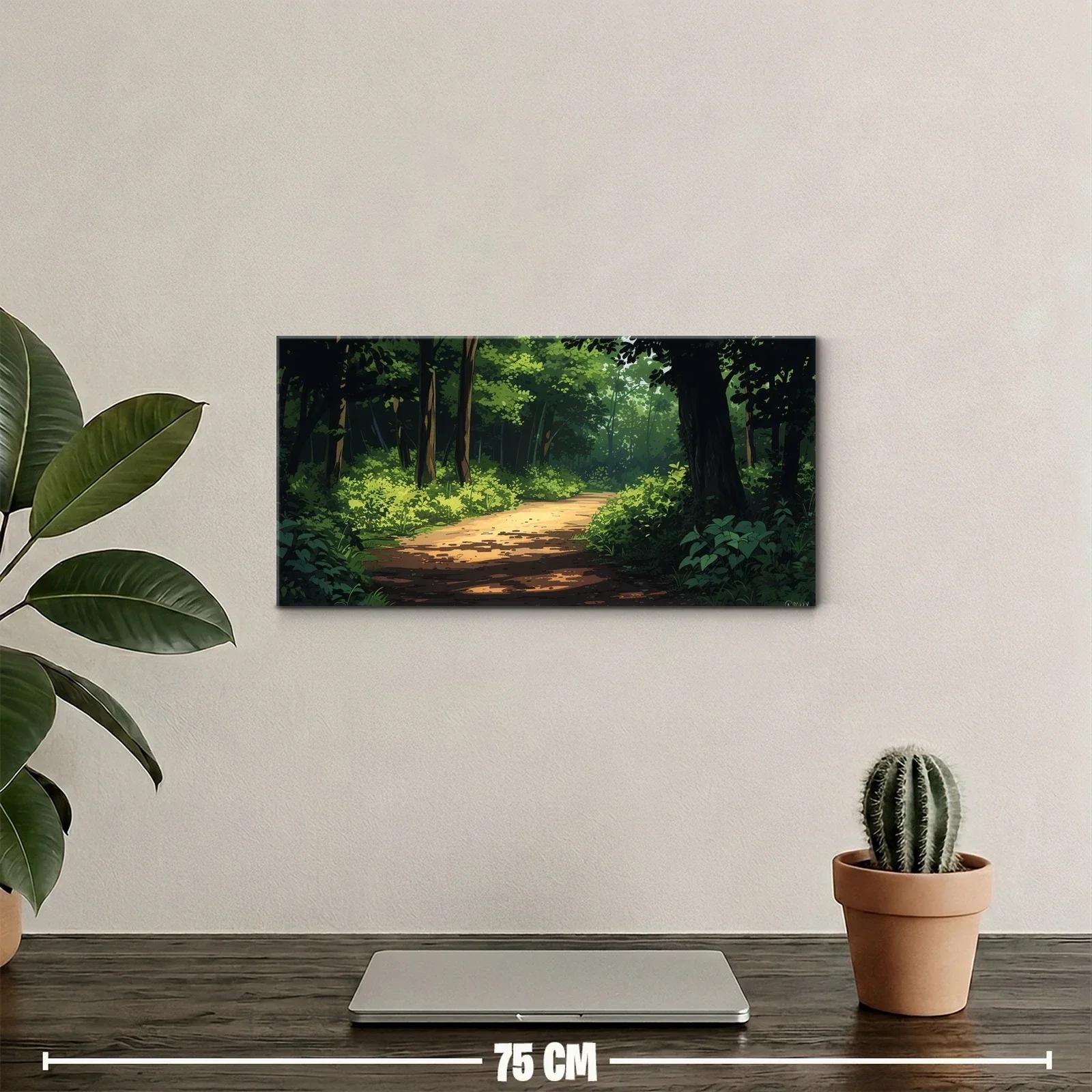 Cuadro sendero forestal con contraste entre sombra y luz — miniatura 2