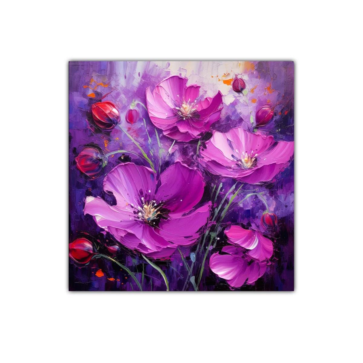 Cuadro floral en tonos violetas y fucsias vibrantes — imagen principal