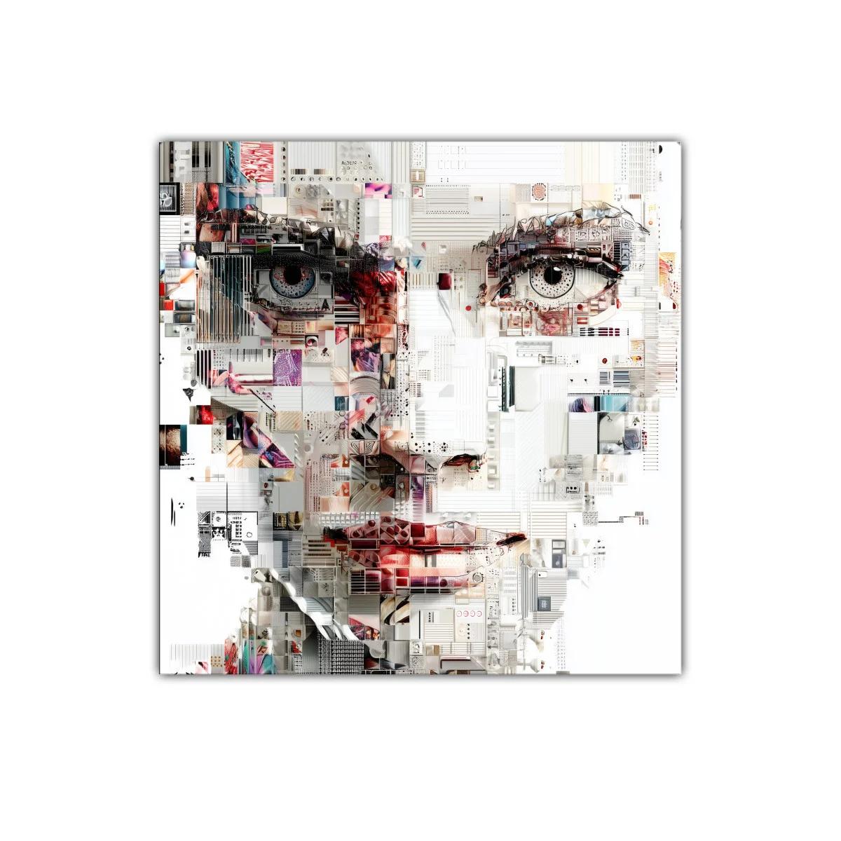 Rostro femenino compuesto por tonos y texturas variadas