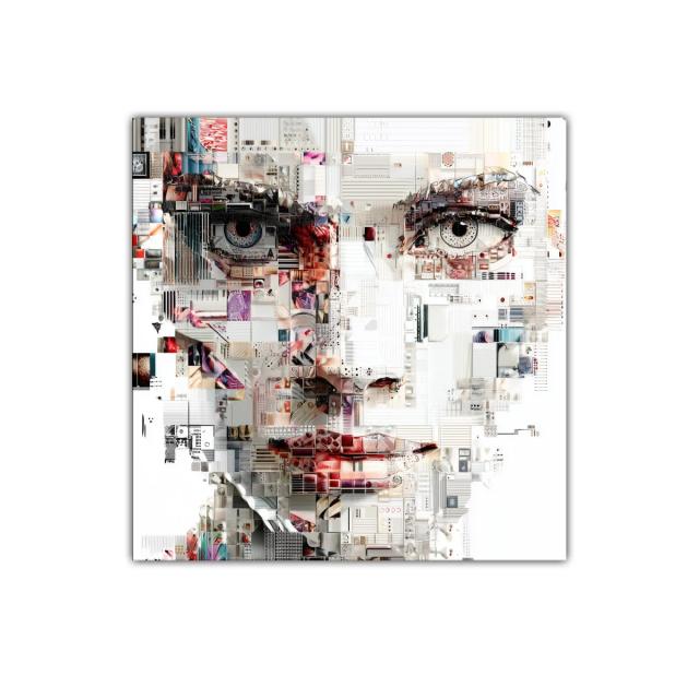 Rostro femenino compuesto por tonos y texturas variadas