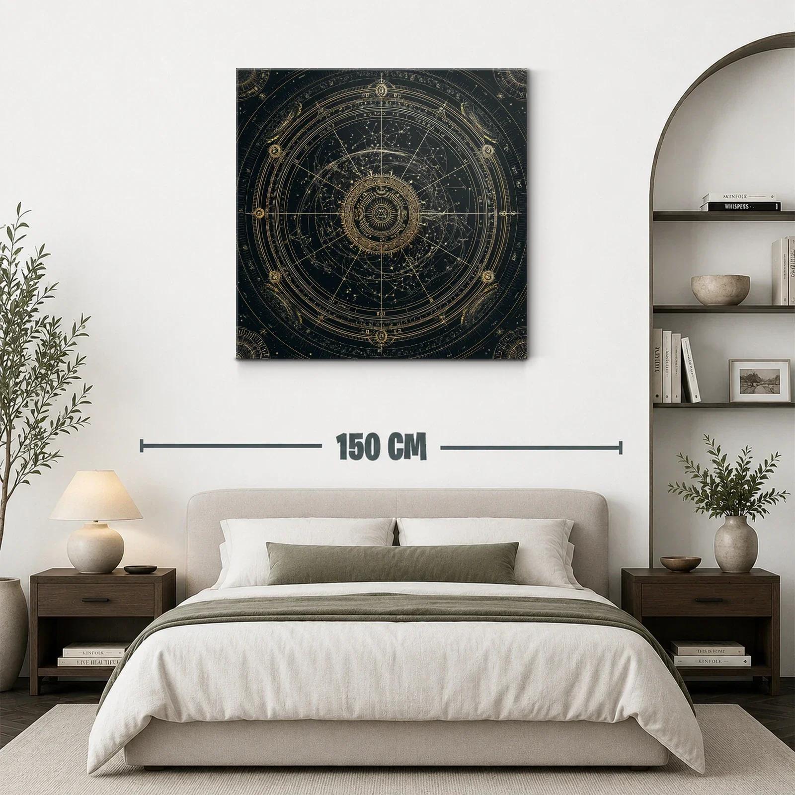 Diseño místico con constelaciones doradas sobre fondo oscuro — miniatura 3