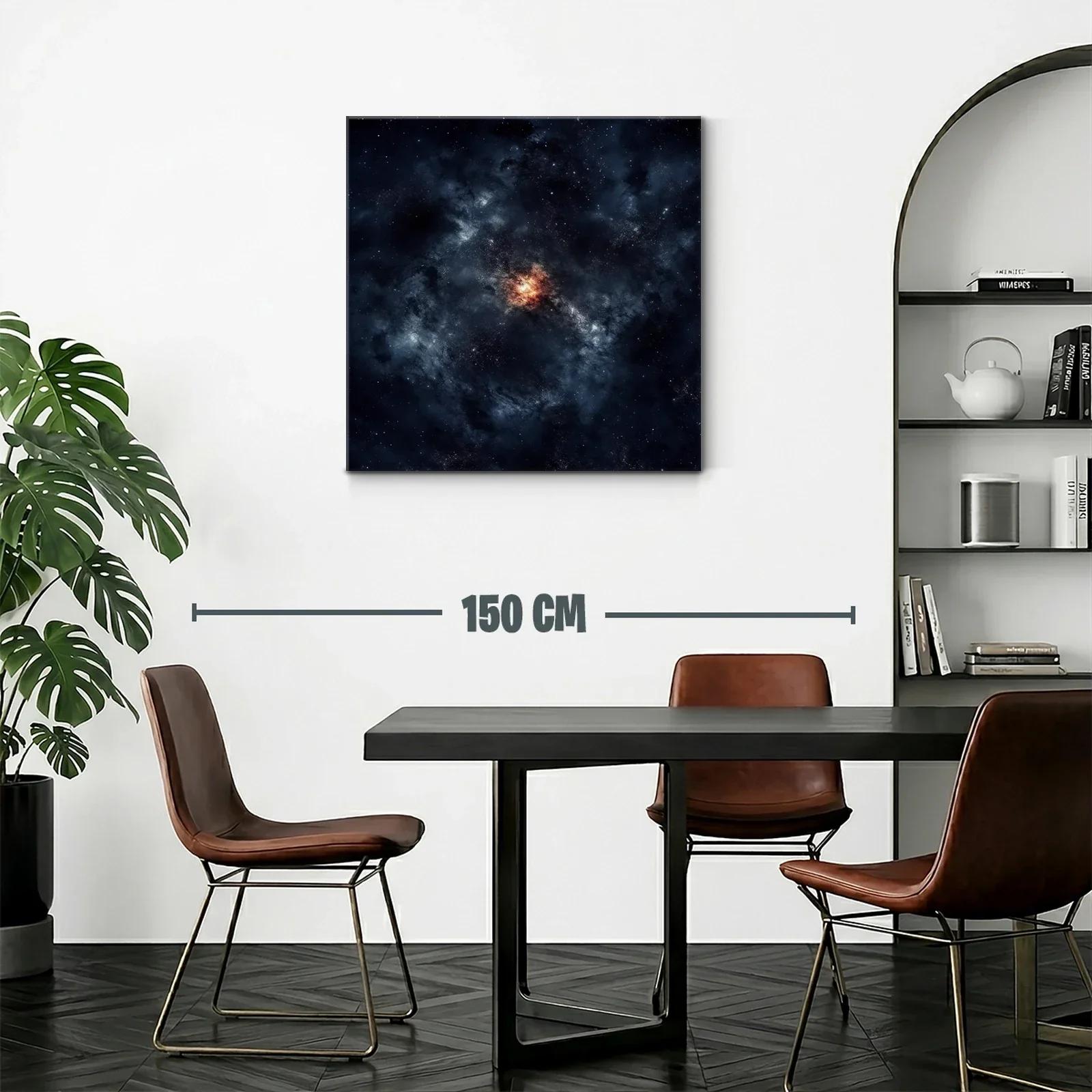 Cuadro abstracto con galaxia cósmica y tonos oscuros intensos — miniatura 2