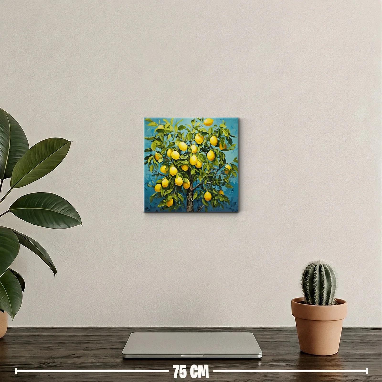 Cuadro vibrante con limonero y frutos amarillos maduros — miniatura 2