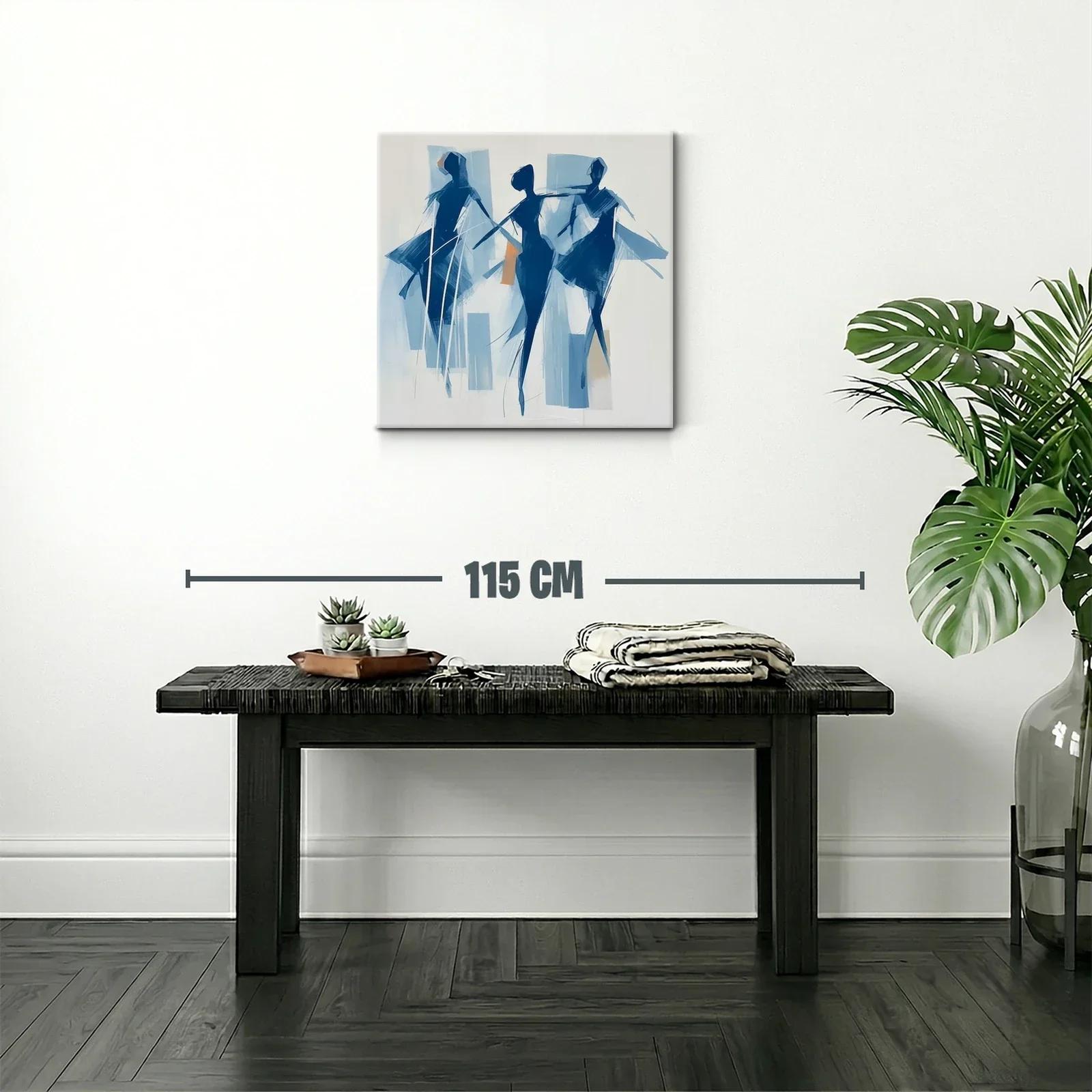 Danza abstracta en tonos azules y toques cálidos — miniatura 2