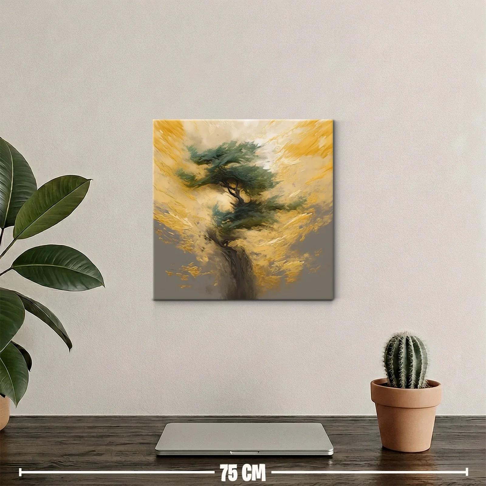 Árbol en tonos dorados con atmósfera etérea y vibrante — miniatura 2