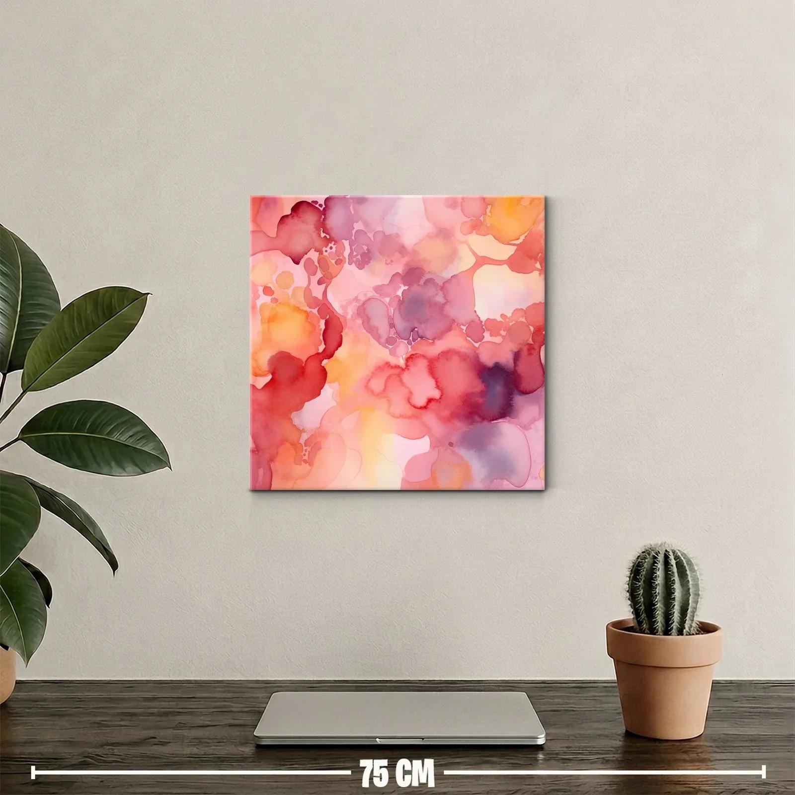 Cuadro abstracto con tonos cálidos y suaves formas difusas — miniatura 2