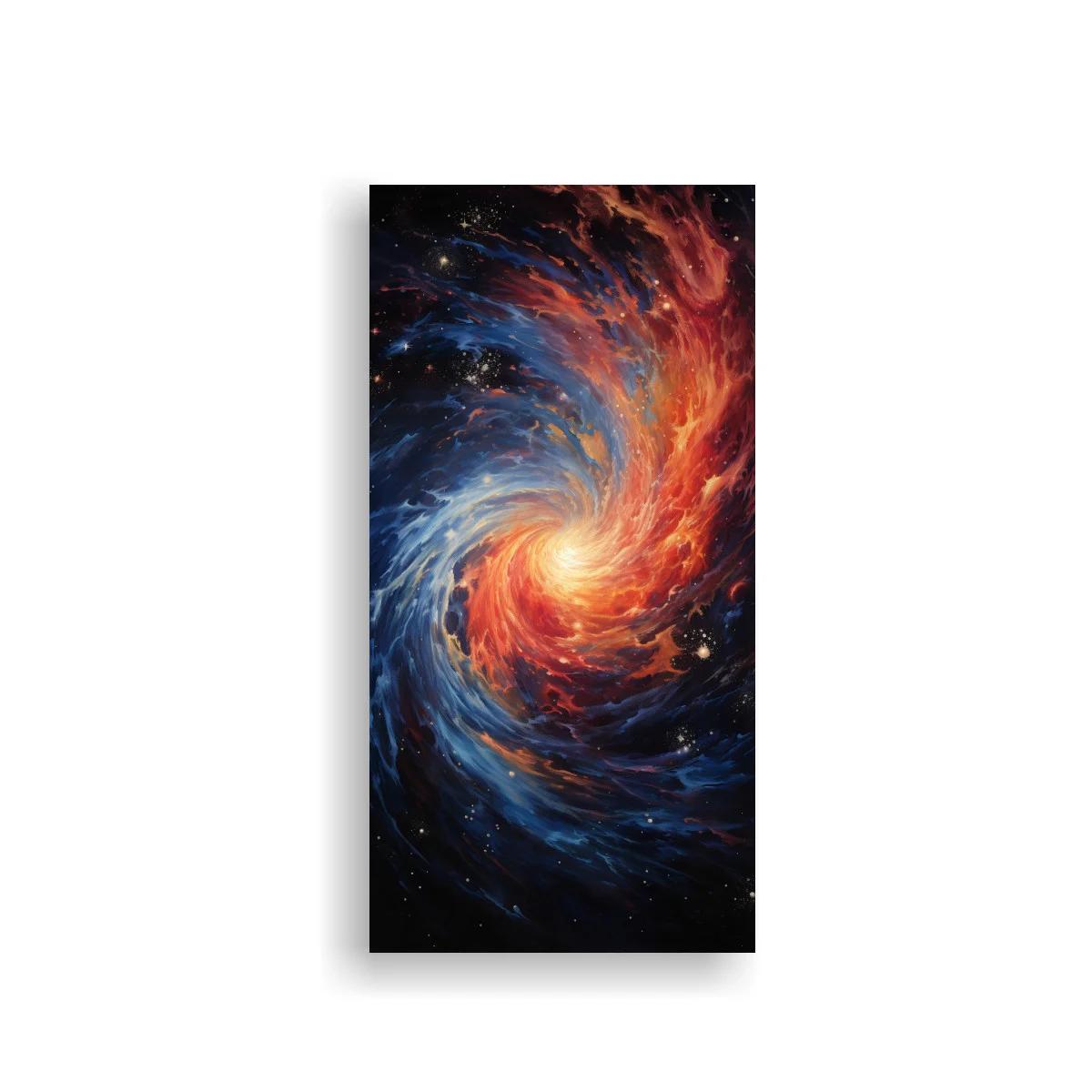 Cuadro galaxia en espiral con núcleo luminoso